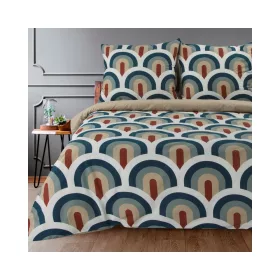 Ella08 pamut ágyneműhuzat Kék 220x200 cm - 70x80 cm 2db