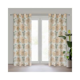   Karla öko stílusú virágmintás függöny Natúr 140x250 cm