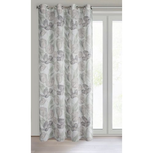 Millie virágmintás öko stílusú dekor függöny Natúr 140x250 cm