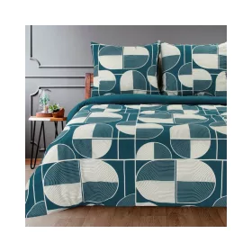   Ella09 pamut ágyneműhuzat Sötétkék 220x200 cm - 70x80 cm 2db