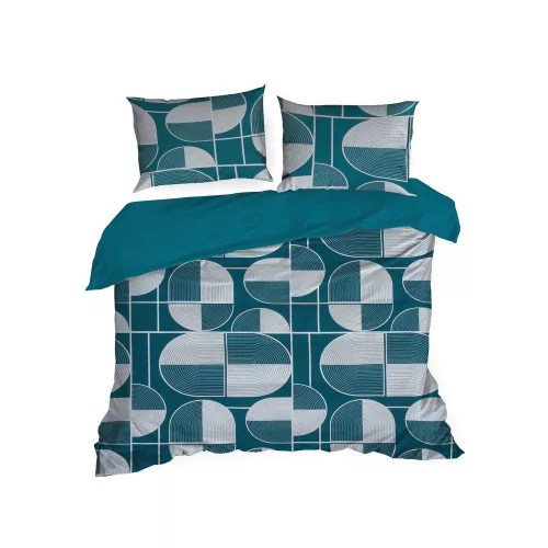 Ella09 pamut ágyneműhuzat Sötétkék 160x200 cm - 70x80 cm 2db