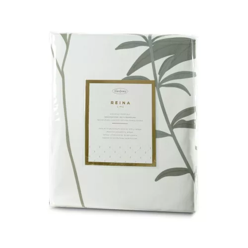 Reina23 fodrokkal díszített pamut-szatén ágyneműhuzat Fehér/világosszürke 220x200 cm - 70x80 cm 2db