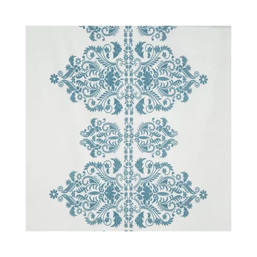 Reina23 fodrokkal díszített pamut-szatén ágyneműhuzat Fehér/sötétkék 220x200 cm - 70x80 cm 2db