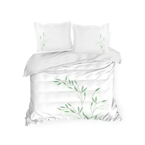 8b hímzett pamut-szatén ágyneműhuzat Fehér 220x200 cm - 70x80 cm 2db