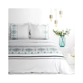   9a hímzett pamut-szatén ágyneműhuzat Fehér 160x200 cm - 70x80 cm 2db