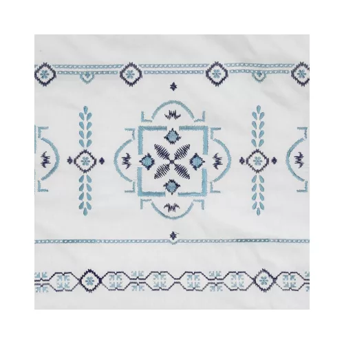 9a hímzett pamut-szatén ágyneműhuzat Fehér 160x200 cm - 70x80 cm 2db