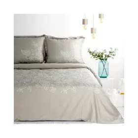   10a hímzett pamut-szatén ágyneműhuzat Bézs 160x200 cm - 70x80 cm 2db