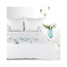  11a hímzett pamut-szatén ágyneműhuzat Fehér 160x200 cm - 70x80 cm 2db