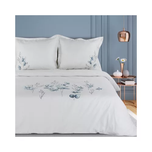 11a hímzett pamut-szatén ágyneműhuzat Fehér 160x200 cm - 70x80 cm 2db