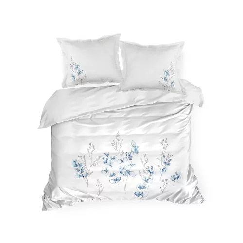 11a hímzett pamut-szatén ágyneműhuzat Fehér 160x200 cm - 70x80 cm 2db