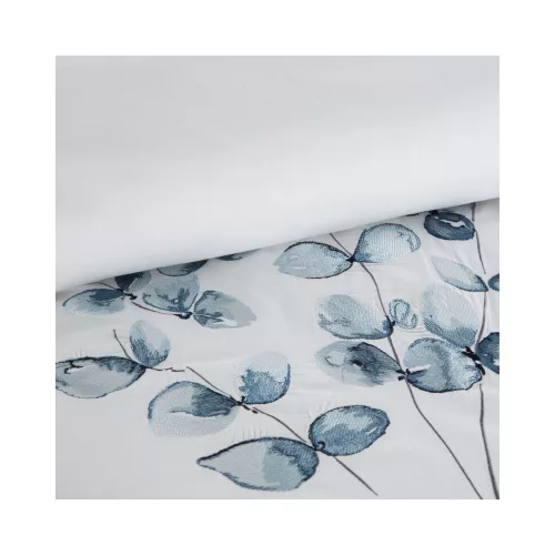 Reina23 fodrokkal díszített pamut-szatén ágyneműhuzat Fehér hímzett gally mintás 160x200 cm - 70x80 cm 2db