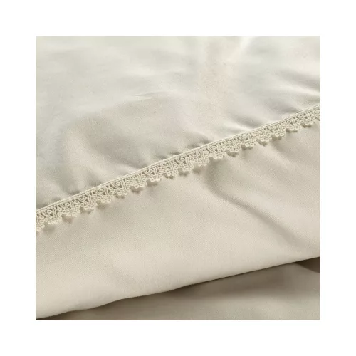 Diva20b pamut-szatén ágyneműhuzat Krémszín 160x200 cm - 70x80 cm 2db
