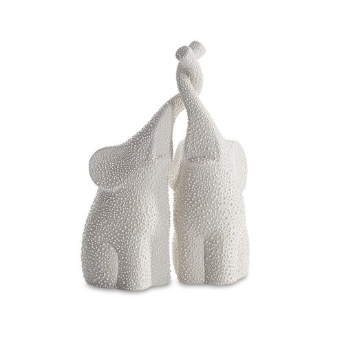 Riso2 elefántok kerámia figura Krémszín 5x14x26 cm