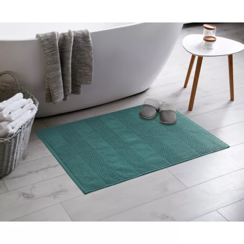 Jessi pamut fürdőszoba szőnyeg Sötétzöld 60x90 cm