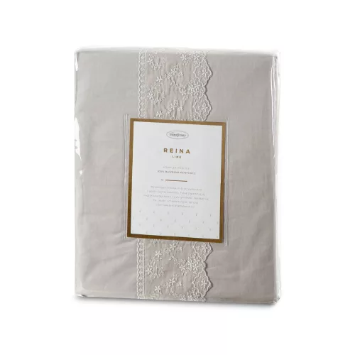 Reina27 pamut ágyneműhuzat elegáns csipkével Bézs 160x200 cm - 70x80 cm 2db