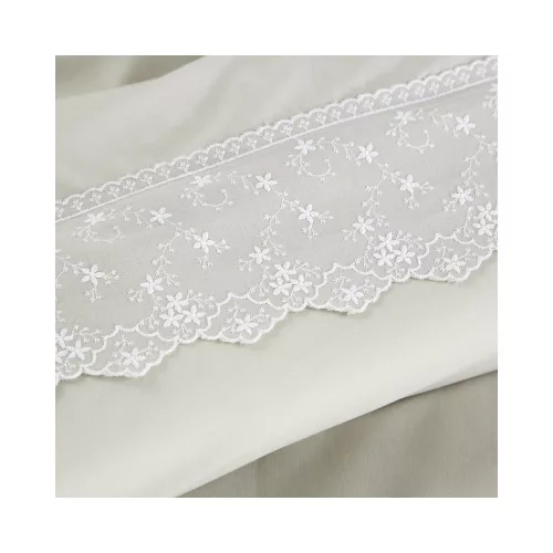 Reina27 pamut ágyneműhuzat elegáns csipkével Bézs 160x200 cm - 70x80 cm 2db