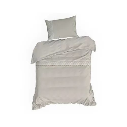 Reina27 pamut ágyneműhuzat elegáns csipkével Bézs 220x200 cm - 70x80 cm 2db