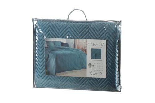 Sofia bársony ágytakaró Kék 230x260 cm
