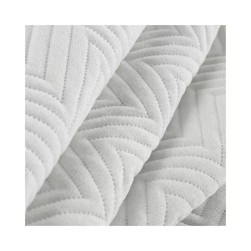 Len3 vászon szerkezetű préselt mintás ágytakaró Fehér 170x210 cm