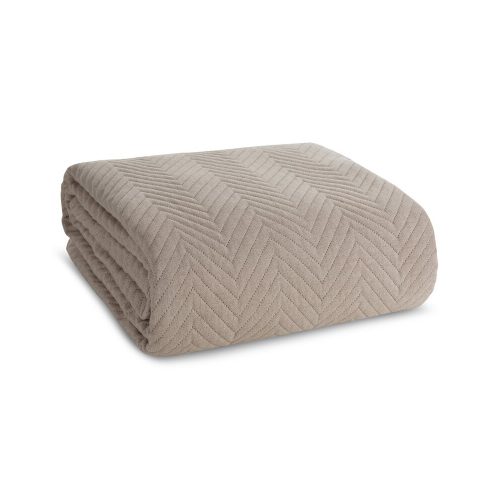 Len3 vászon szerkezetű préselt mintás ágytakaró Bézs 170x210 cm