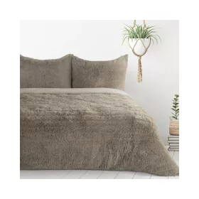   Tiffany meleg és puha szőrme hatású ágyneműhuzat Bézs 220x200 cm - 70x80 cm 2db