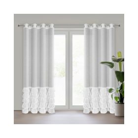 Dani fodros fényáteresztő függöny Fehér 140x250 cm