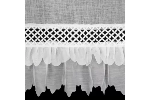 Katrin vitrázs függöny elegáns díszítéssel Fehér 60x150 cm