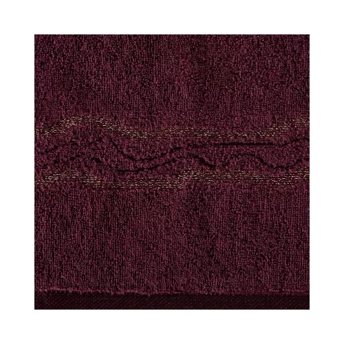 Karin pamut törölköző fényes cérnával szőtt díszítéssel Bordó 30x50 cm