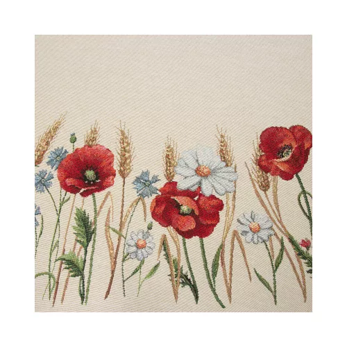Pipacsos gobelin ovális asztalterítő Natúr 140x180 cm +/-5%