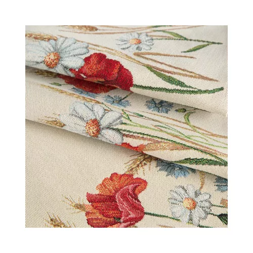 Pipacsos gobelin ovális asztalterítő Natúr 140x180 cm +/-5%