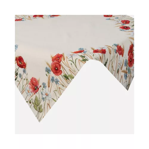 Pipacsos gobelin asztalterítő Natúr 100x100 cm +/-5%