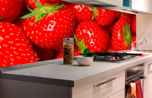 STRAWBERRY öntapadós konyhai poszter, 180x60 cm