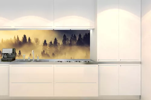FOREST LANDSCAPE IN MORNING öntapadós konyhai poszter, 180x60 cm