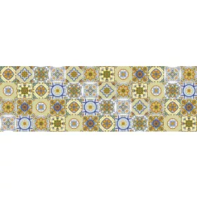   ORNAMENTAL TILES YELLOW öntapadós konyhai poszter, 180x60 cm