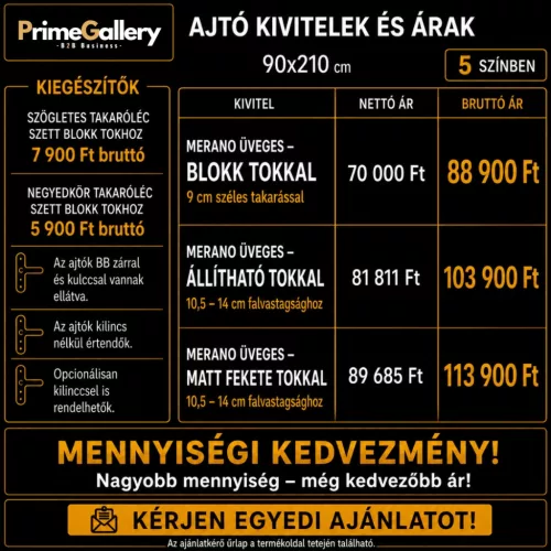 Merano MDF üveges beltéri ajtók árakkal és tokválasztékkal – PrimeGallery