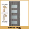 Szürke tölgy Merano MDF üveges beltéri ajtó blokk vagy állítható tokkal – PrimeGallery
