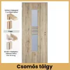 Csomós tölgy Nida2 MDF üveges beltéri ajtó blokk vagy állítható tokkal – PrimeGallery