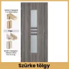 Szürke tölgy Nida2 MDF üveges beltéri ajtó blokk vagy állítható tokkal – PrimeGallery