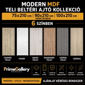 Modern dekorfóliás MDF teli beltéri ajtó kollekció 6 színben – PrimeGallery