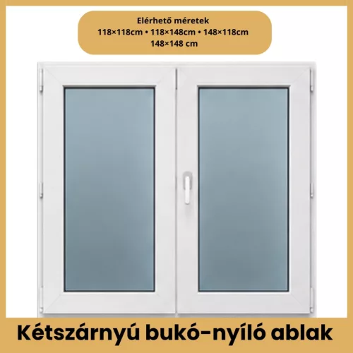 CanDo DELUXE 6 légkamrás kétszárnyú bukó-nyíló PVC ablak – 118x118, 118x148, 148x118, 148x148 cm