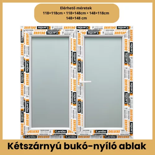 CanDo DELUXE 6 légkamrás PVC kétszárnyú bukó-nyíló ablak több méretben
