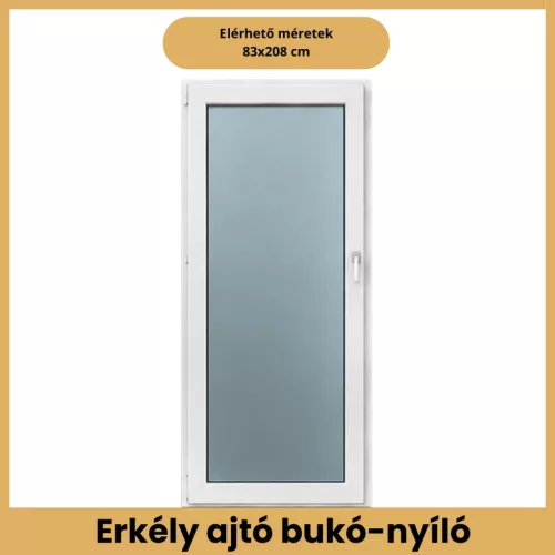 CanDo DELUXE 6 légkamrás bukó-nyíló PVC erkélyajtó – 88x208 cm
