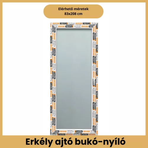 CanDo DELUXE 6 légkamrás bukó-nyíló PVC erkélyajtó – 88x208 cm