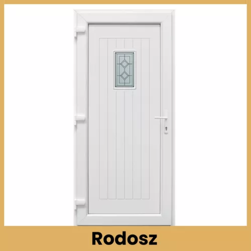 Exclusive Rodosz fehér bejárati ajtó díszüveges betéttel 98x208 cm