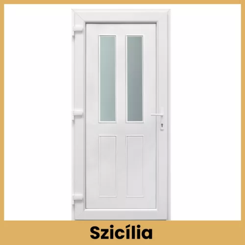 Exclusive Szicília fehér bejárati ajtó keskeny üvegbetétekkel 98x208 cm