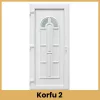 Exclusive Korfu 2 fehér bejárati ajtó klasszikus üveges kialakítással 98x208 cm