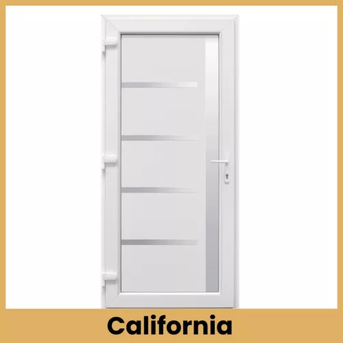 CanDo Inox California PVC bejárati ajtó fehér 98x208 cm kilinccsel és zárbetéttel