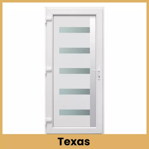 CanDo Inox Texas PVC bejárati ajtó fehér 98x208 cm kilinccsel és zárbetéttel