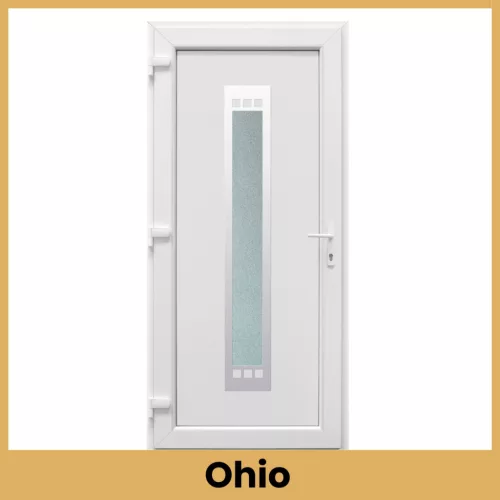CanDo Inox Ohio PVC bejárati ajtó fehér 98x208 cm kilinccsel és zárbetéttel