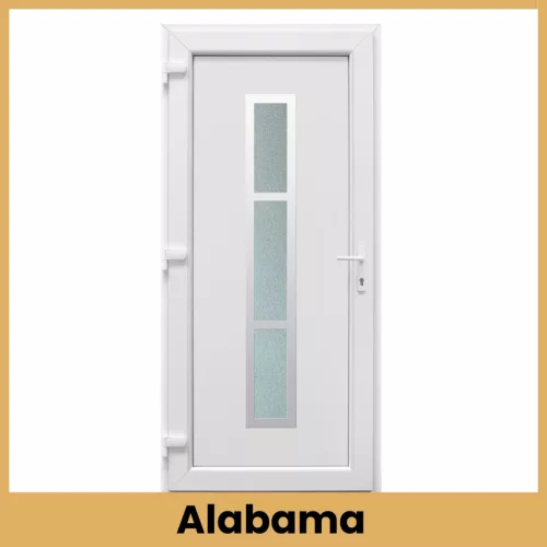 CanDo Inox Alabama PVC bejárati ajtó fehér 98x208 cm kilinccsel és zárbetéttel